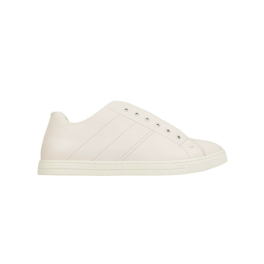 Leather Laceless FF-Strap Sneakers - White