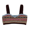 Wool Fair Isle Design Bralette Top - Multi