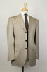 Striped Wool 3 Roll 2 Button Slim Fit Suit - Brown