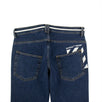 Belted Skinny Denim Pants - Blue