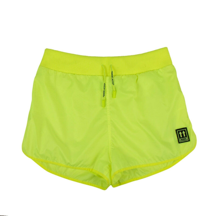 Rubber-Appliqued Shell Shorts - Neon Yellow