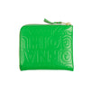 Leather Letter Embossed Slim Wallet - Green