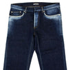 Bleached Cotton Blend Jeans - Blue