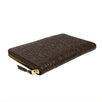 Leather Letter Embossed Travel Organizer Wallet - Brown