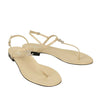 Logo Leather Thongs Sandals - Beige