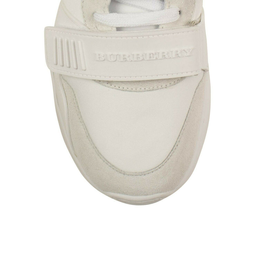 Suede Neoprene And Leather Sneakers - White