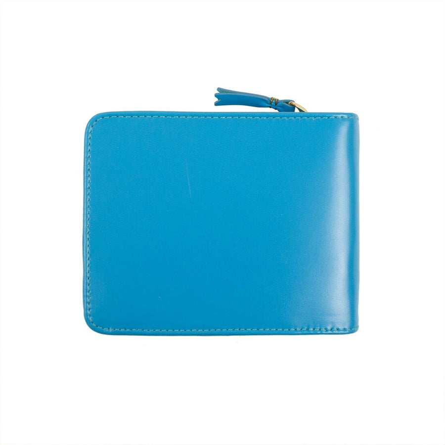 Leather Cardholder Zip Around Wallet - Blue