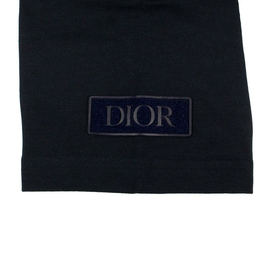 Cotton 'Dior' Patch Short Sleeve T-Shirt - Navy