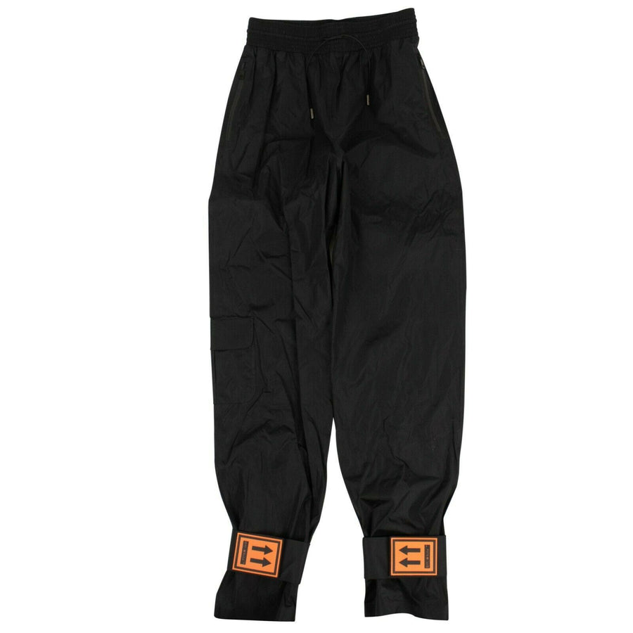 Nylon Elastic Waist Logo Jogging Pants - Black