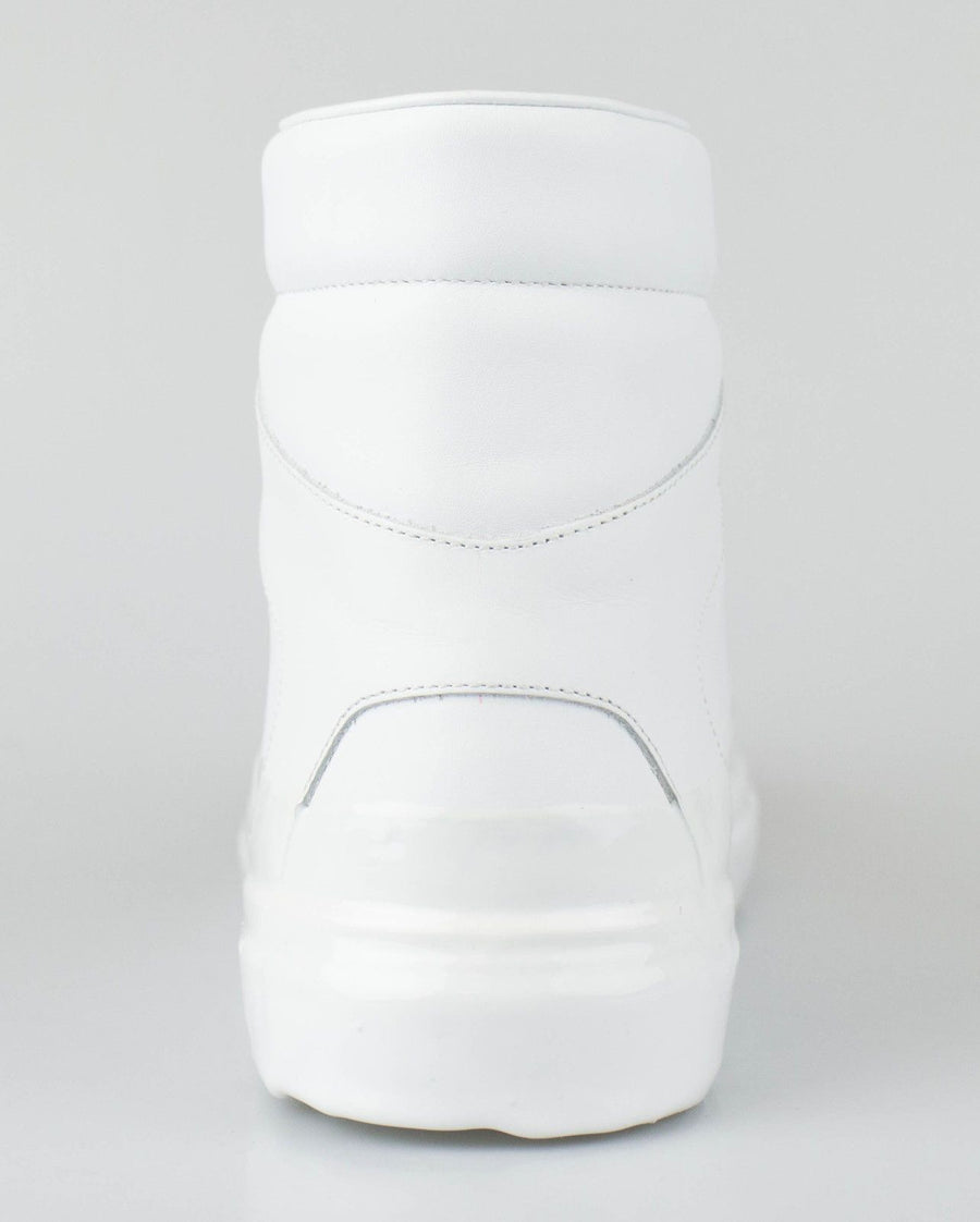 Leather High-Top Sneakers - White