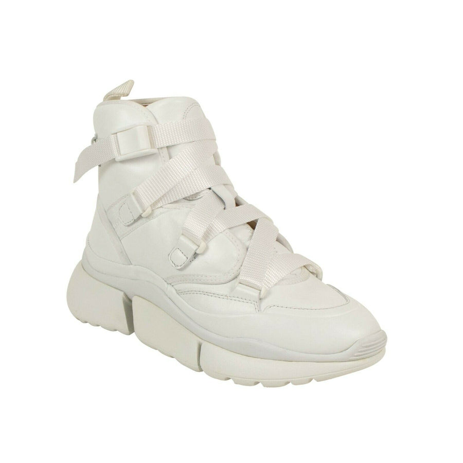 Nappa Leather 'Sonnie' High-Top Sneakers - White