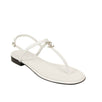 Leather Logo Thong Sandals - White