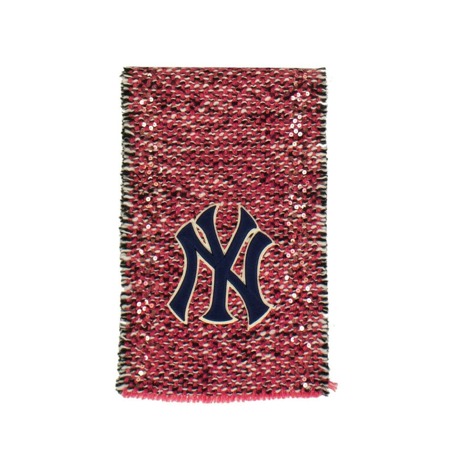 Wool NY Yankees Patch Tweed Scarf - Pink