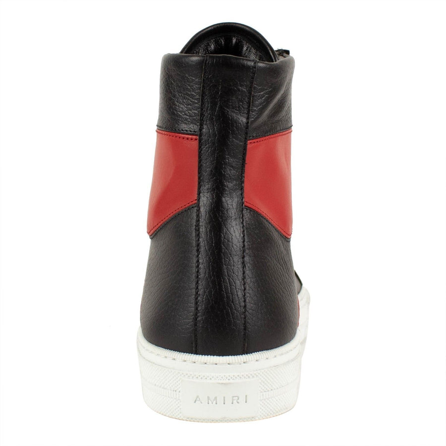 Men's Sunset Black/Red Leather Sneakers