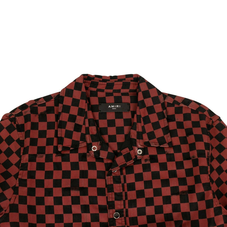 Checkered Button Down Shirt - Black And Red