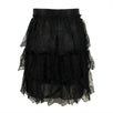 Tiered Laced Mini Skirt - Black