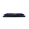 Suede With Black Leather Straps 'Arli' Medium Shoulder Bag - Navy Blue