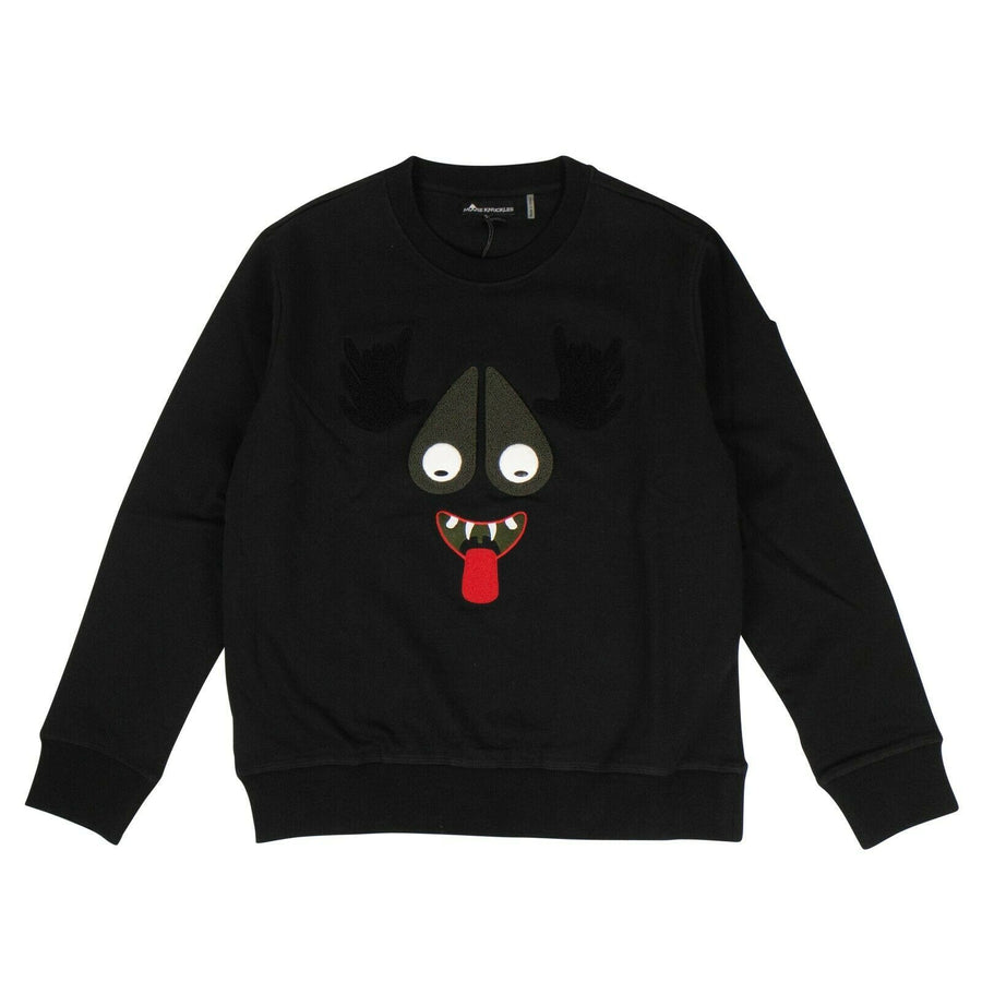 Men's Cotton 'Moose Haha' Pull-Over Sweater - Black