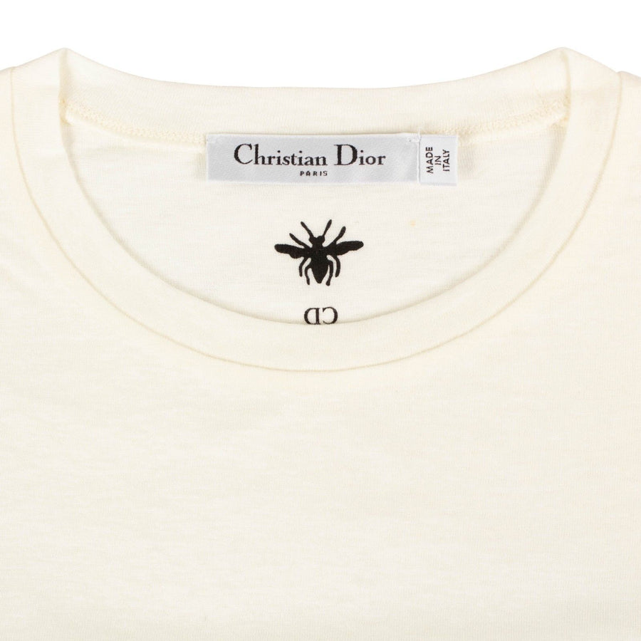 Cotton Blend 'Amour Surrealisme' Logo T-Shirt - Ivory