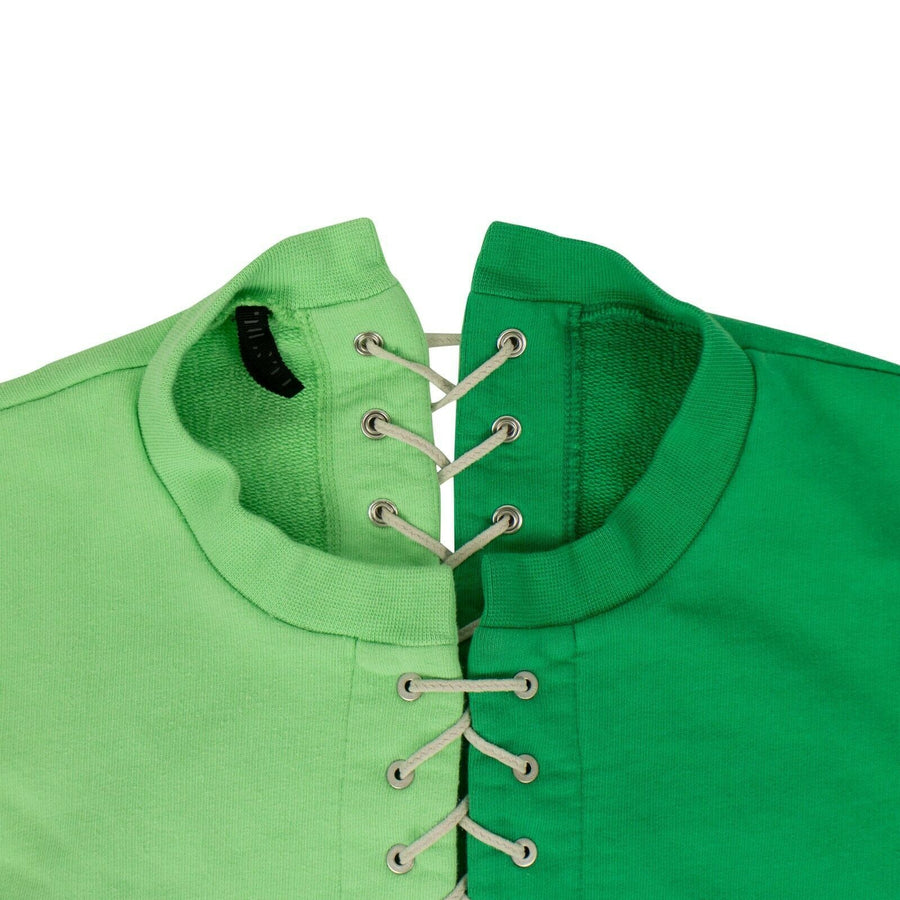 Cotton Tie-Fastening Sweatshirt - Green