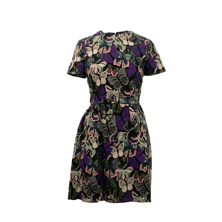 Short Sleeve Butterfly Dress - Black / Multi