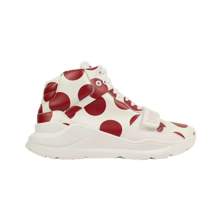 'Regis' Spot Print High-Top Sneakers -White