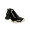 Glossy Neoprene Mid-Top Sneakers - Black