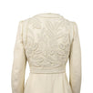 Wool Embroidered Trim Long Blazer Coat - Ivory