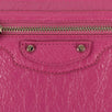 Textured Leather Classic Continental Wallet - Hot Pink