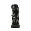 Leather Oblique Combat Boots - Black