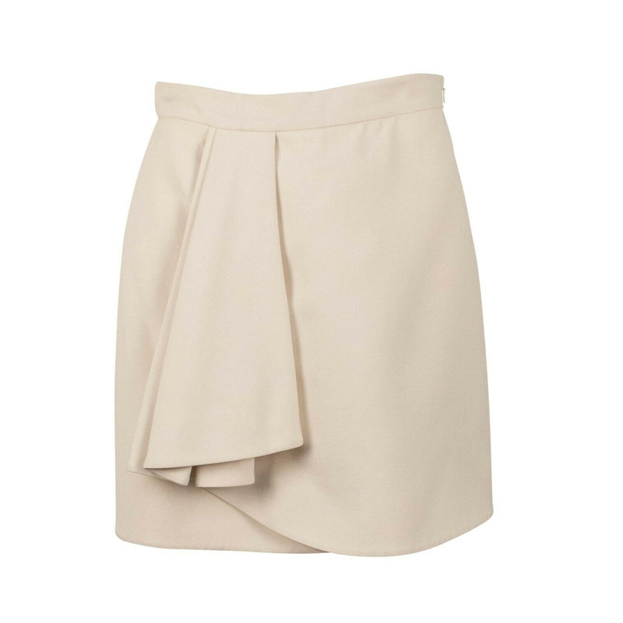 Wool Blend Wrap Skirt - Ivory