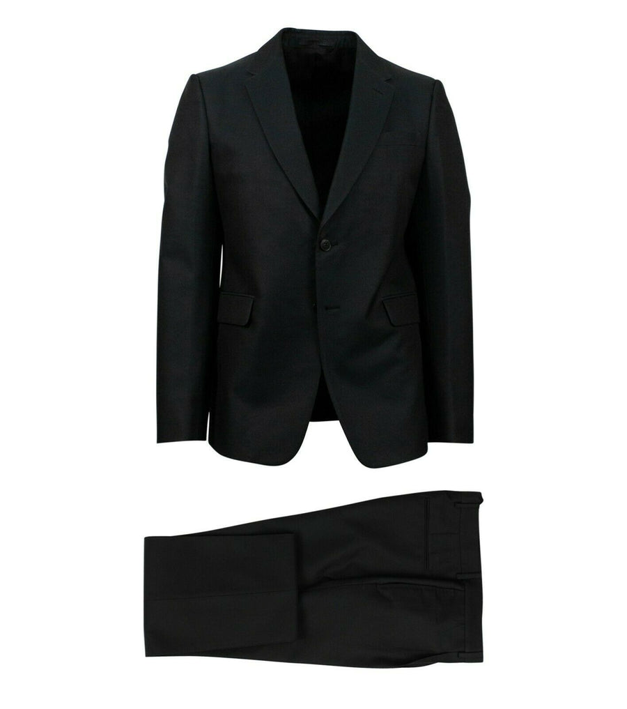 Wool Blend 2 Button Suit - Dark Green