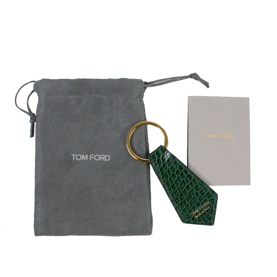 Alligator Leather Key Chain - Emerald Green