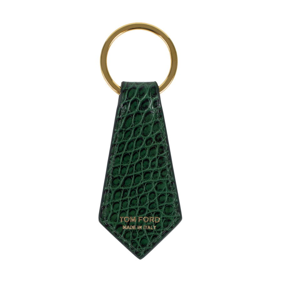 Alligator Leather Key Chain - Emerald Green