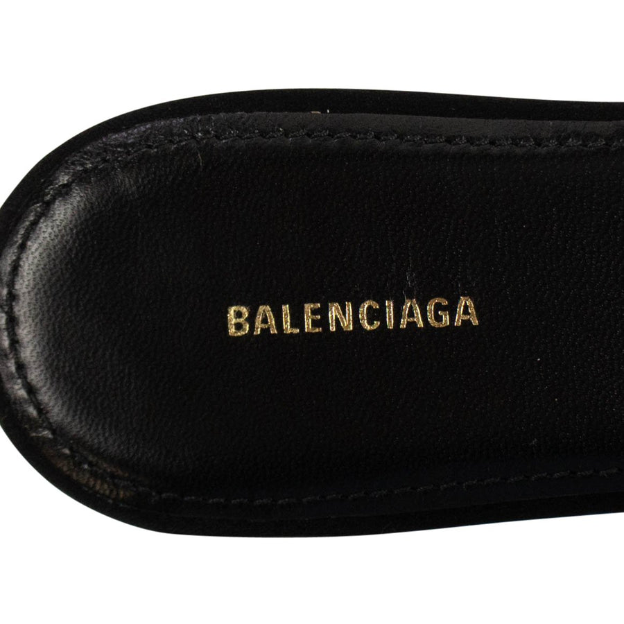 BB Satin Slingback Ballerina Flats -Black