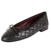 Quilted Leather Ballerina Flats - Black