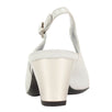 Laminated Goatskin Leather Sling-Back Heels - Silver