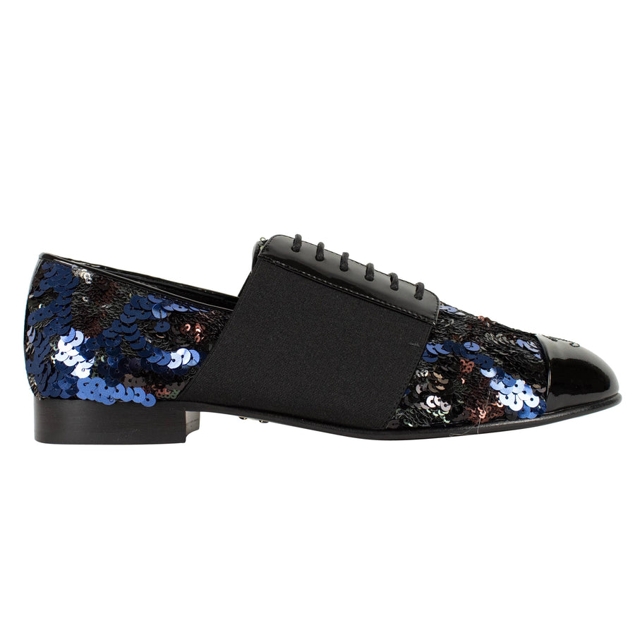 Sequin Cap Toe Leather Oxfords - Multi