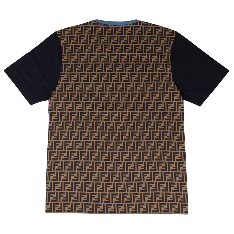 Fendi Mania Logo Graphic T-Shirt - Brown / Blue