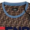 Fendi Mania Logo Graphic T-Shirt - Brown / Blue