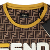 Fendi Mania Logo Graphic T-Shirt - Brown / Yellow