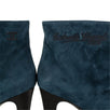 Suede Calfskin Cap Toe Heels Boots - Blue