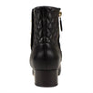 Quilted Leather Pearl Snap Short Boots - Black