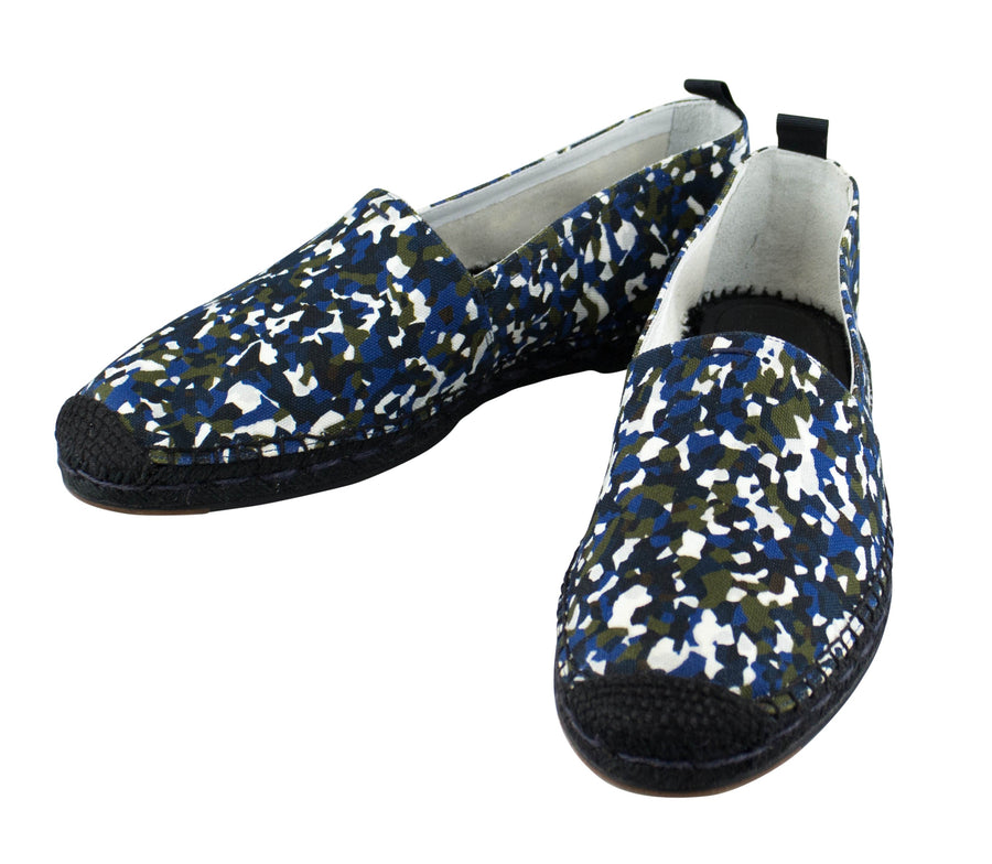 Granite Print Canvas Espadrilles - Blue Camo