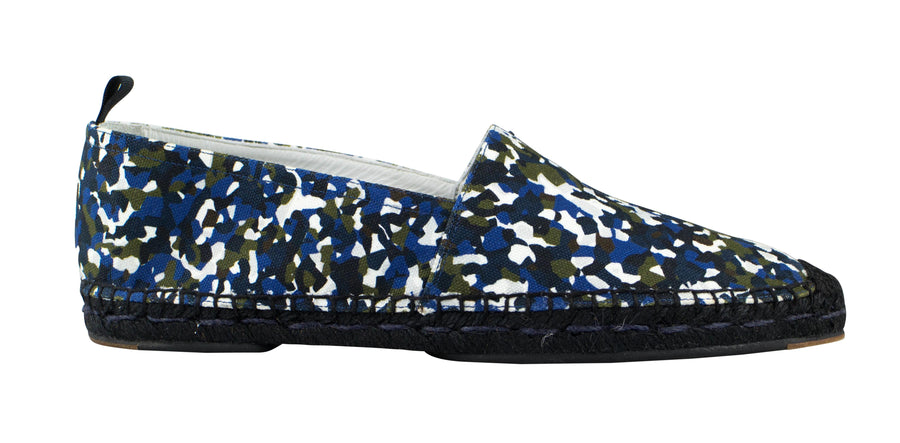 Granite Print Canvas Espadrilles - Blue Camo