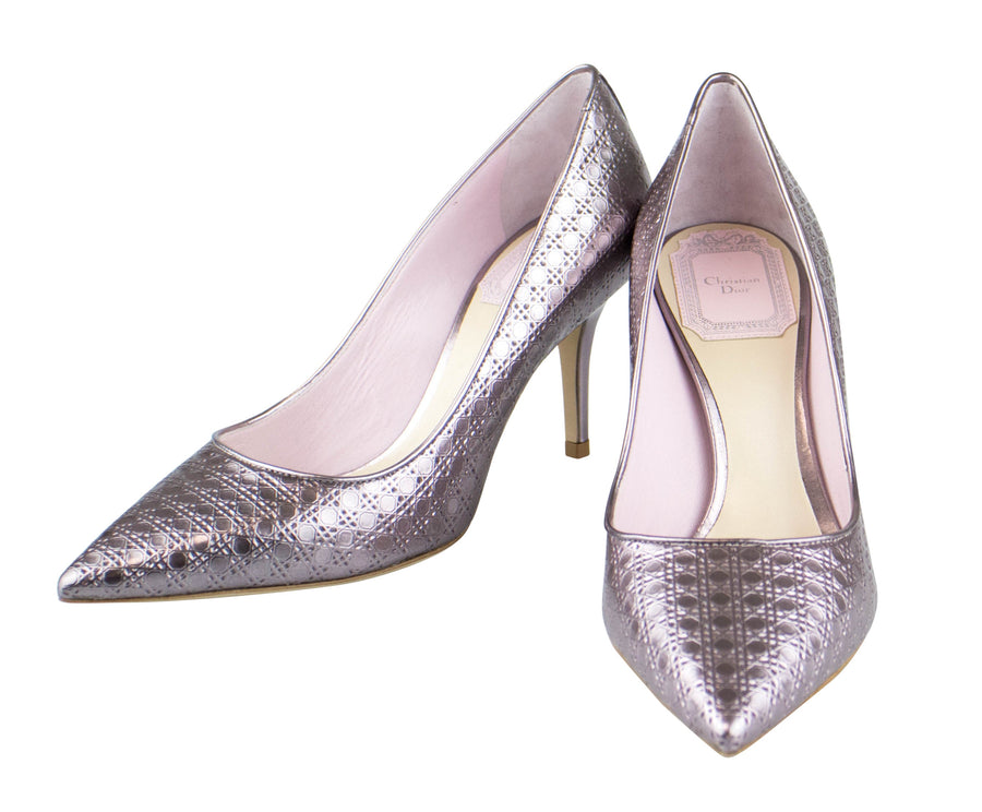 Cherie Cannage Metallic Pumps - Rose