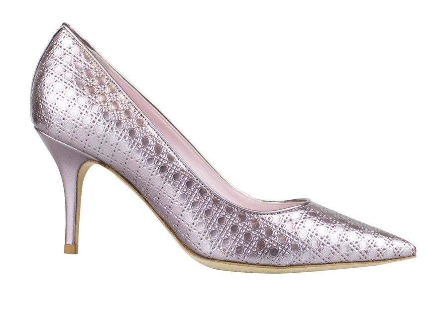 Cherie Cannage Metallic Pumps - Rose