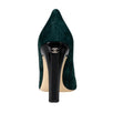 Suede And Patent Leather Cap Toe Pumps - Green