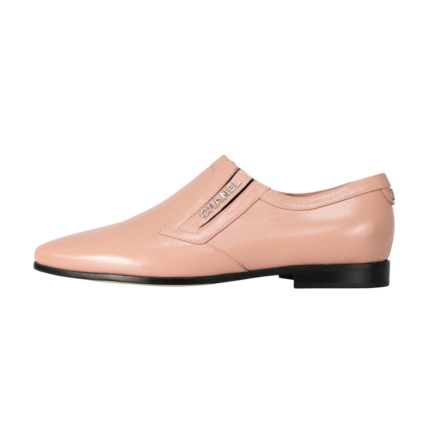 Crumpled Calfskin Leather Moccasins Loafers - Pink