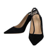 Diorich Suede Leather Slingback Pumps - Black